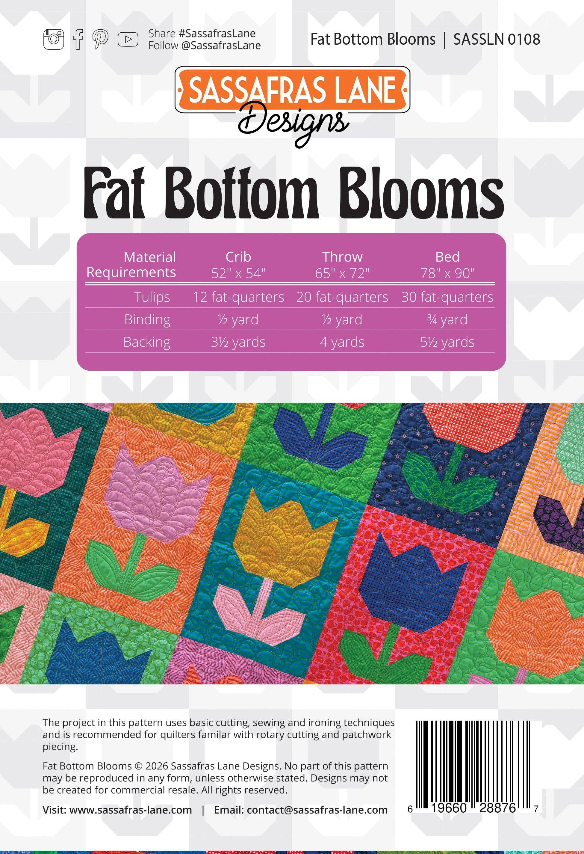 Fat Bottom Blooms Quilt Pattern