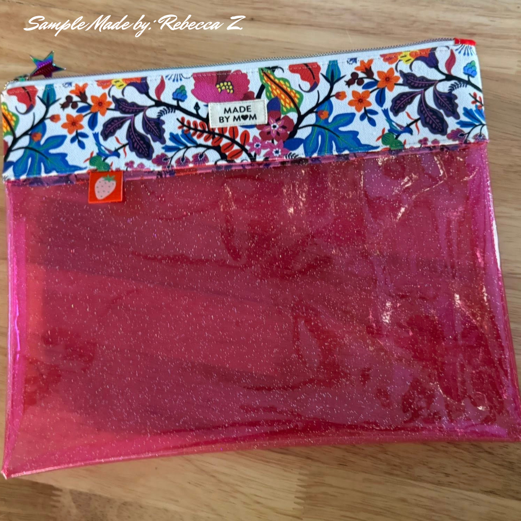 Hot Pink Clear Glitter vinyl