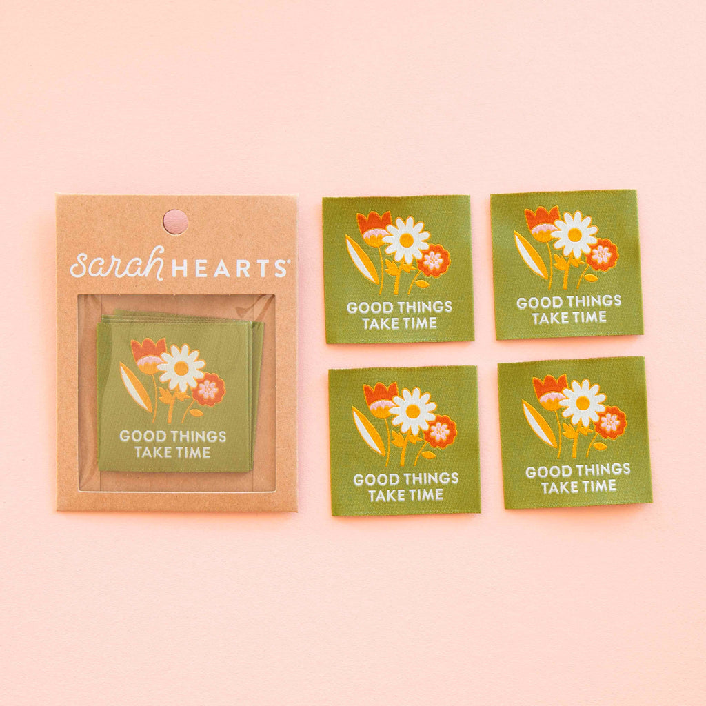 Good Things Take Time Woven Sewing and Quilting Labels