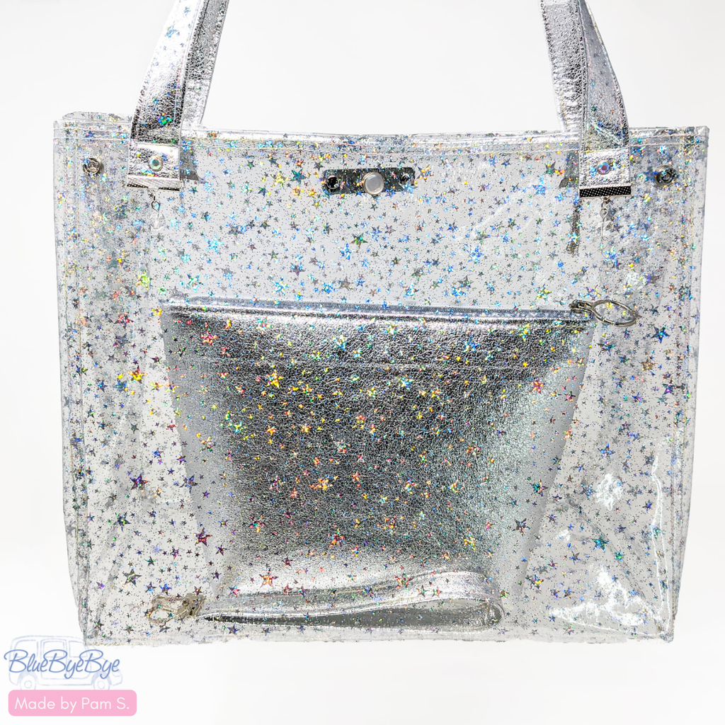 Clear Glitter Stars Vinyl 18" x 56"