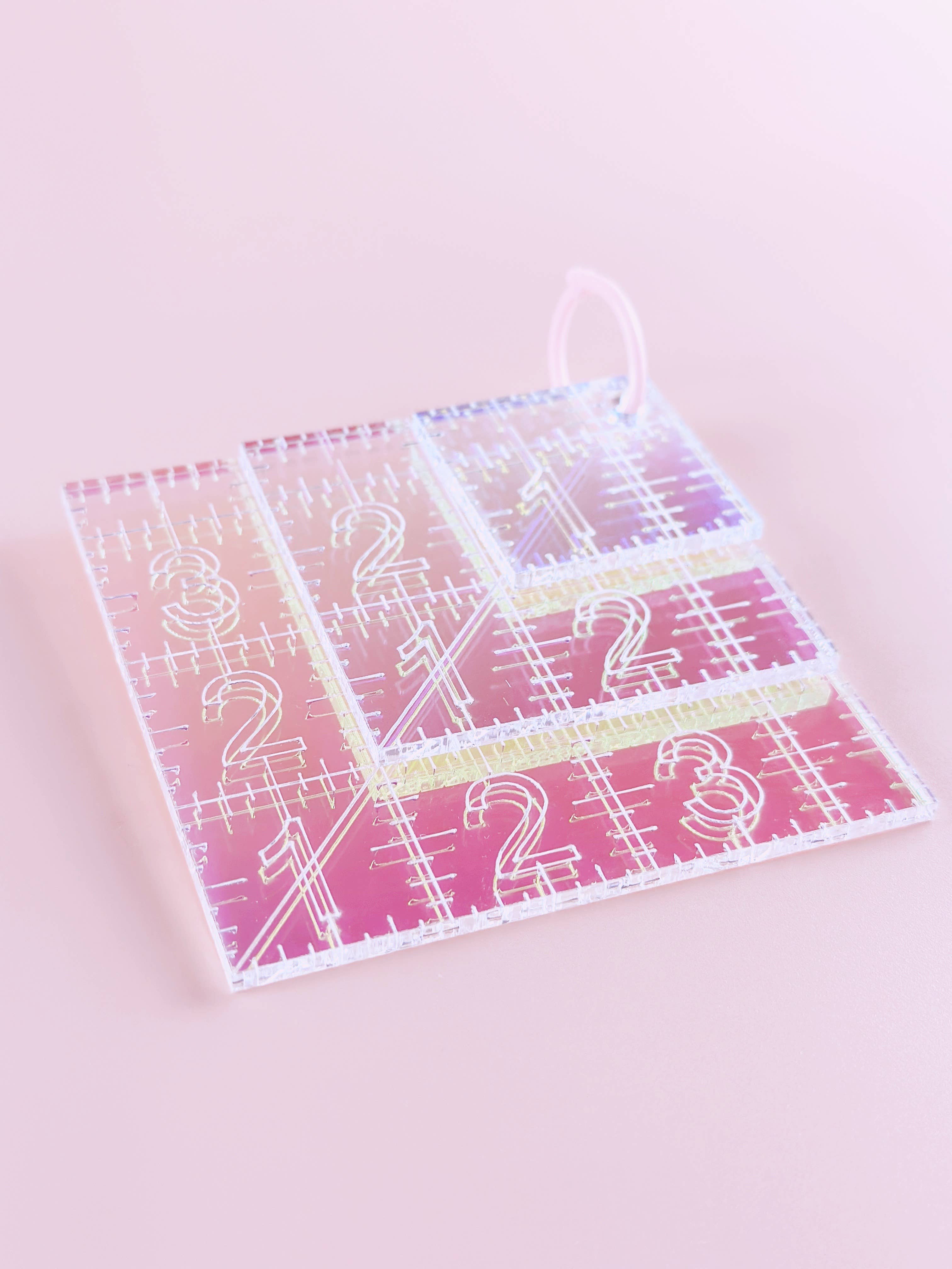 Mini Squares Set - Iridescent quilting rulers