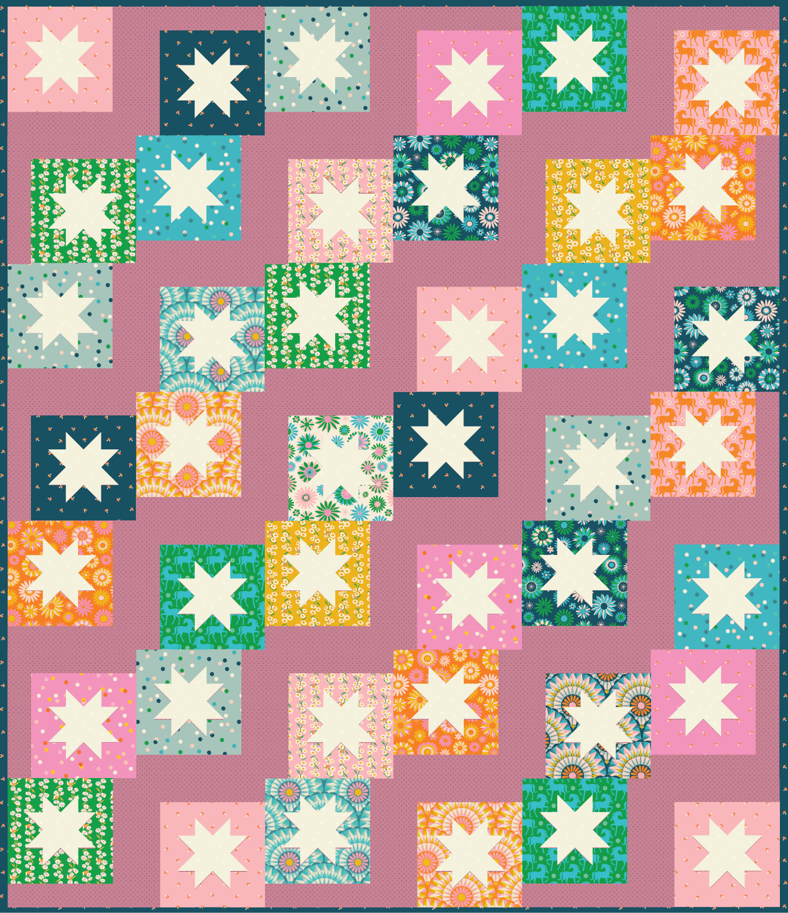 Stepping Stars PAPER Quilt Pattern