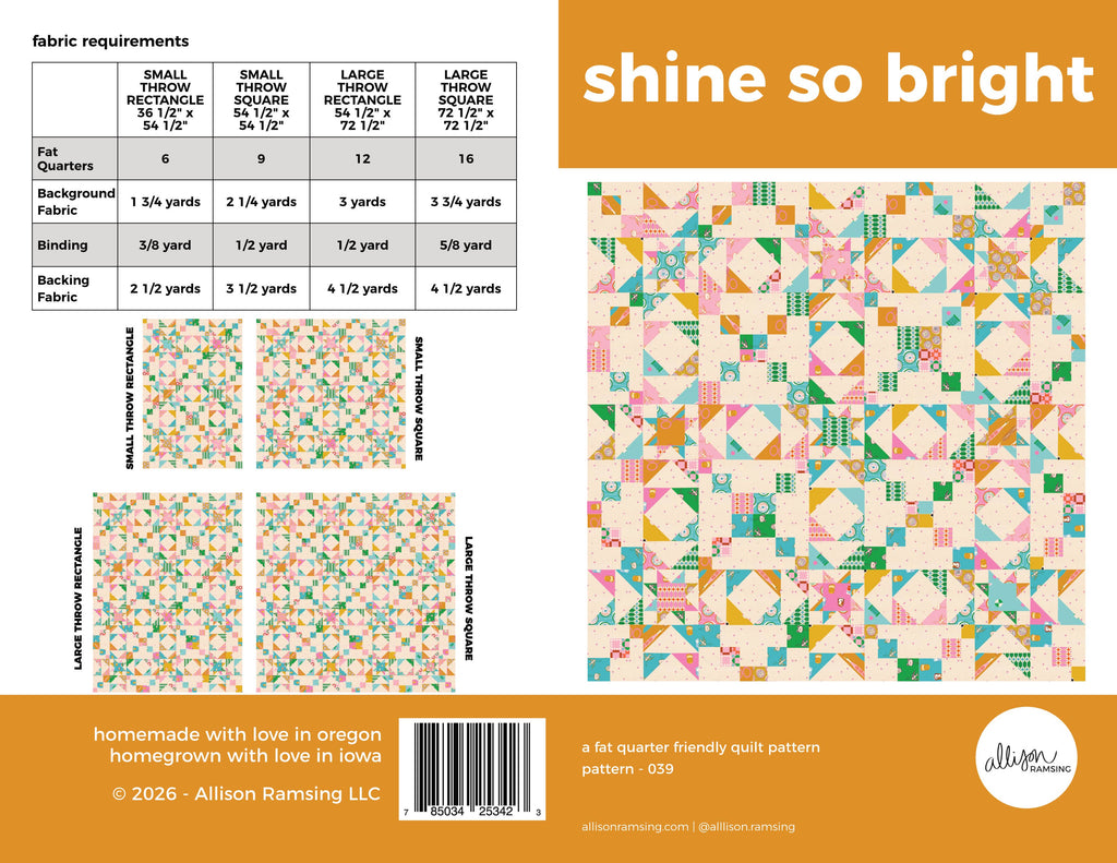 Shine So Bright Quilt Pattern - Printed