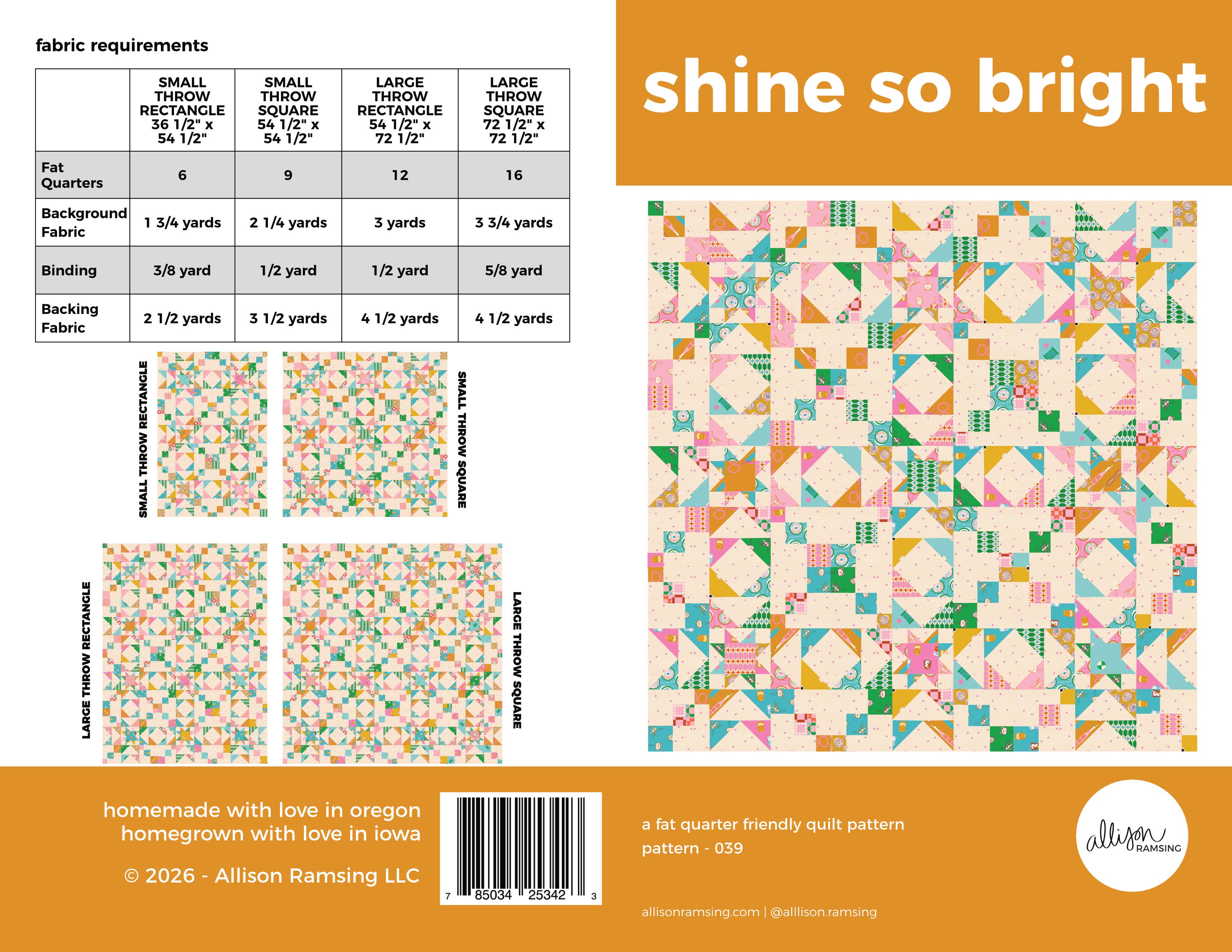 Shine So Bright Quilt Pattern - Printed