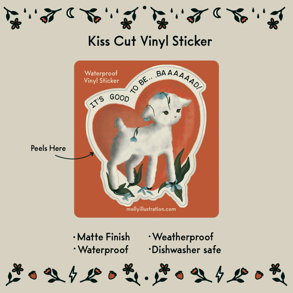 It’s Good to be Baaad Lamb Kiss Cut Waterproof Vinyl Sticker