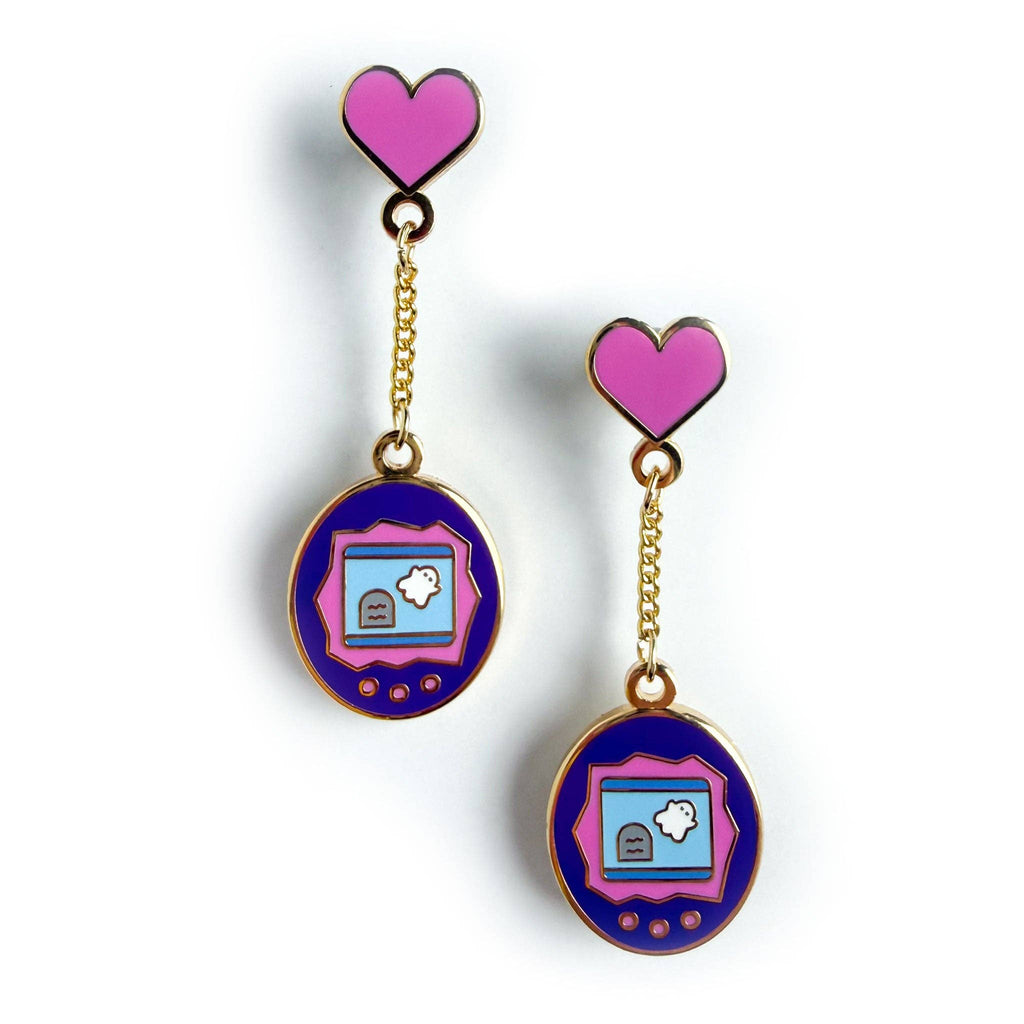 Ghost Virtual Pet Dangle Earrings