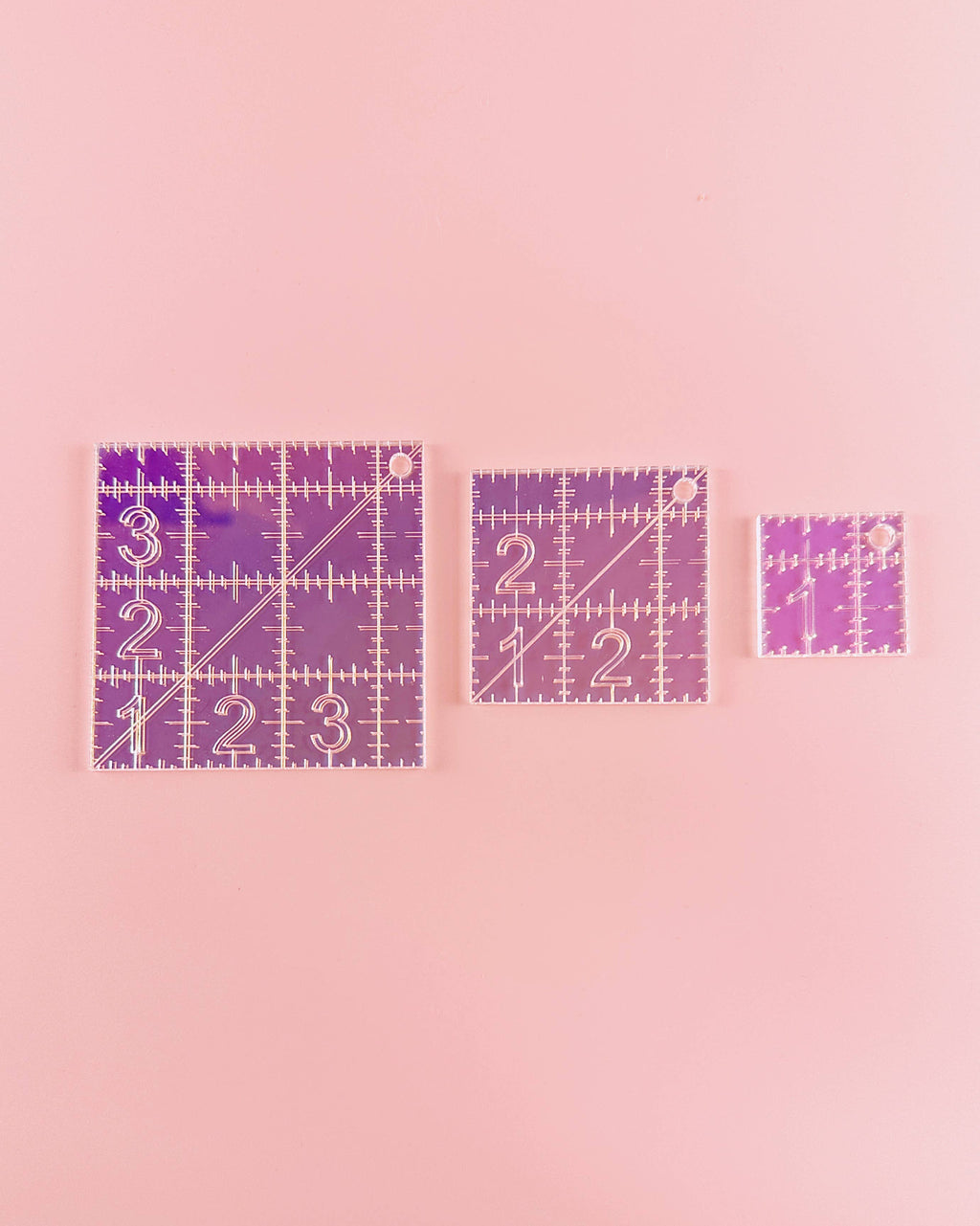 Mini Squares Set - Iridescent quilting rulers