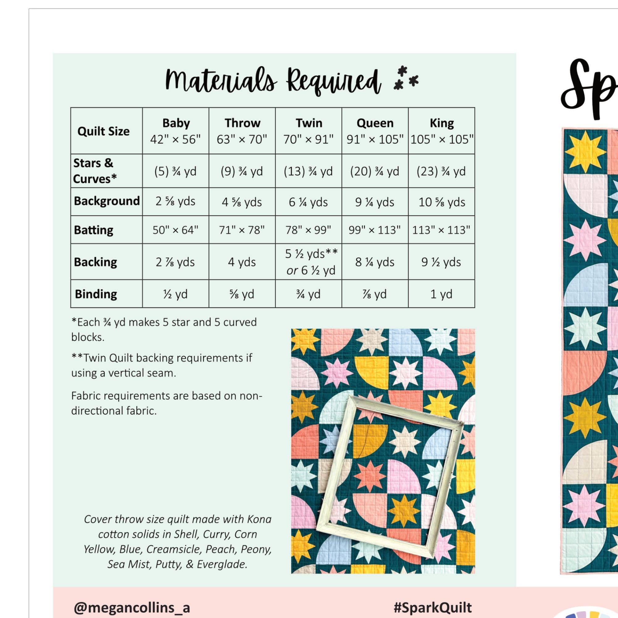Spark Quilt Pattern