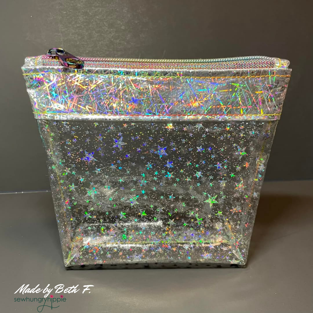 Clear Glitter Stars Vinyl 18" x 56"