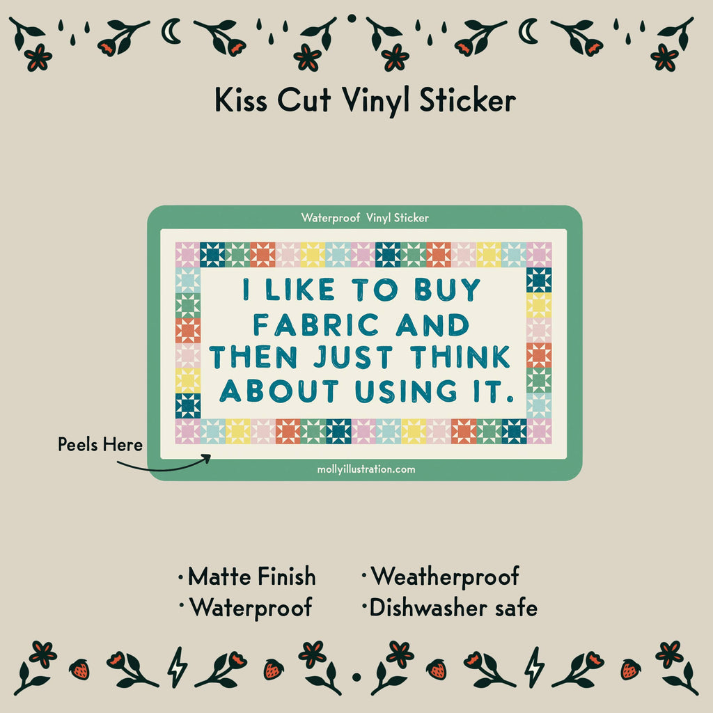 I Like to Buy Fabric Waterproof Vinyl Sticker