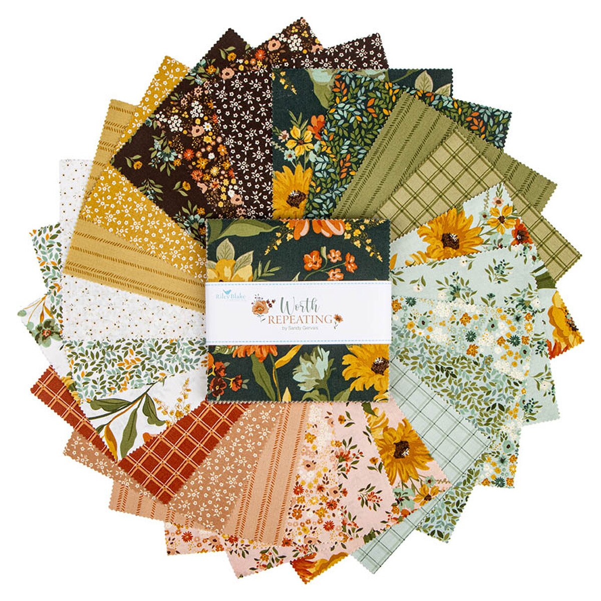Worth Repeating 5" Charm Pack by Sandy Gervais for Riley Blake