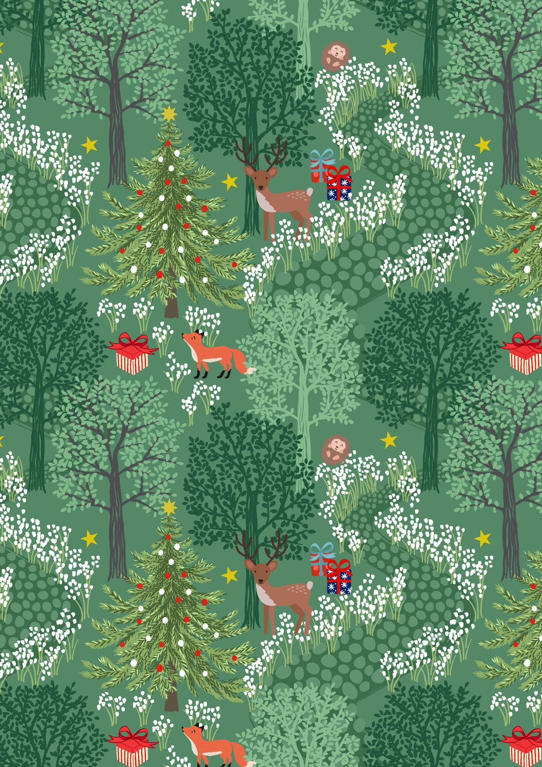 Christmas in Bluebell Wood Green by Lewis & Irene