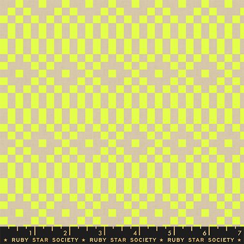 Lofi Wovens Ruby Star - Bitmapped Neon Yellow