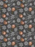 Snowflake Hedgehog on Night Time w/ Gold Metallic Christmas in Bluebell Wood by Lewis and Irene
