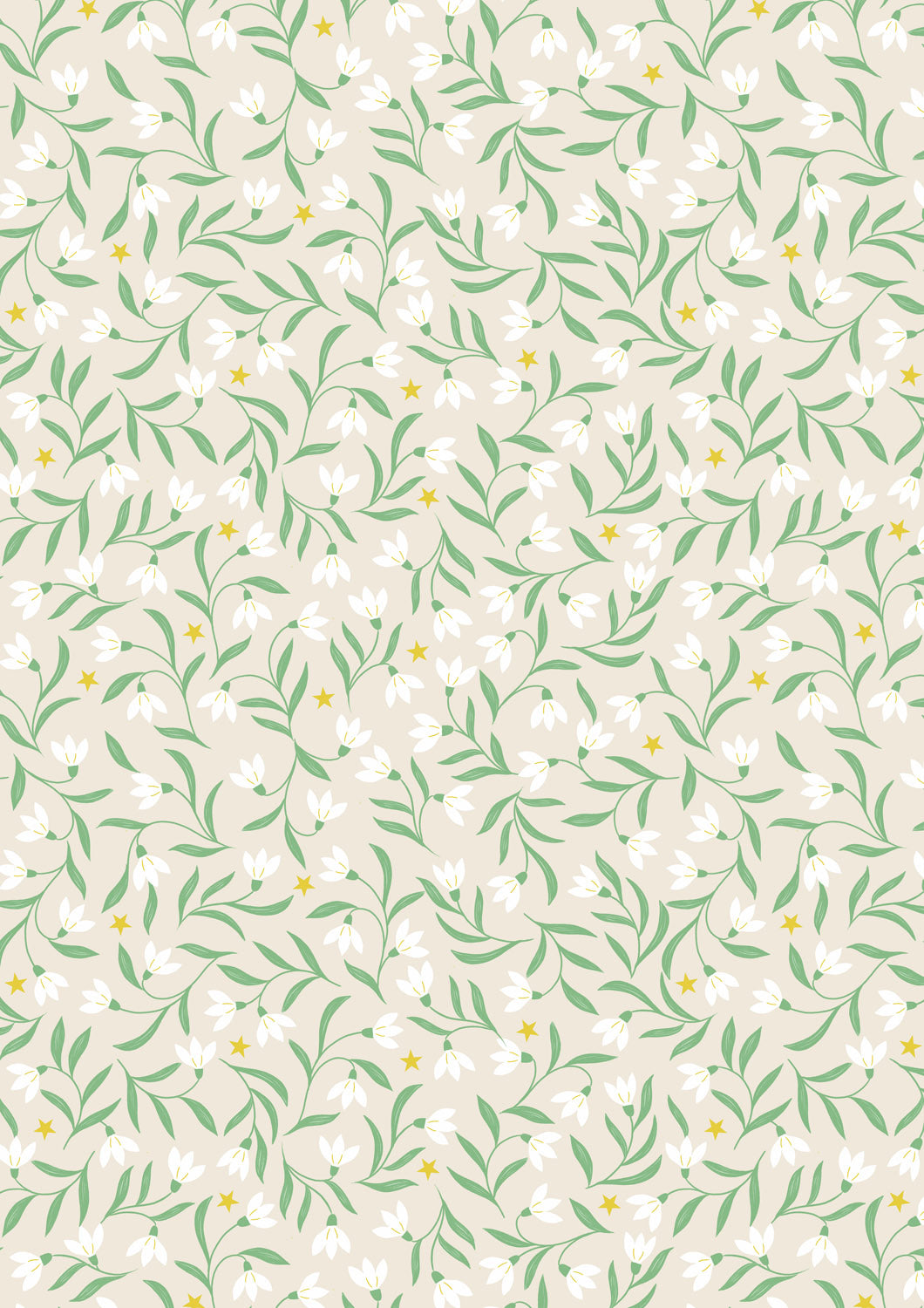Snowdrops on Cream, Christmas in Bluebell Wood by Lewis and Irene