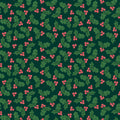 Holly on Black Merry Happy Christmas by Lewis & Irene
