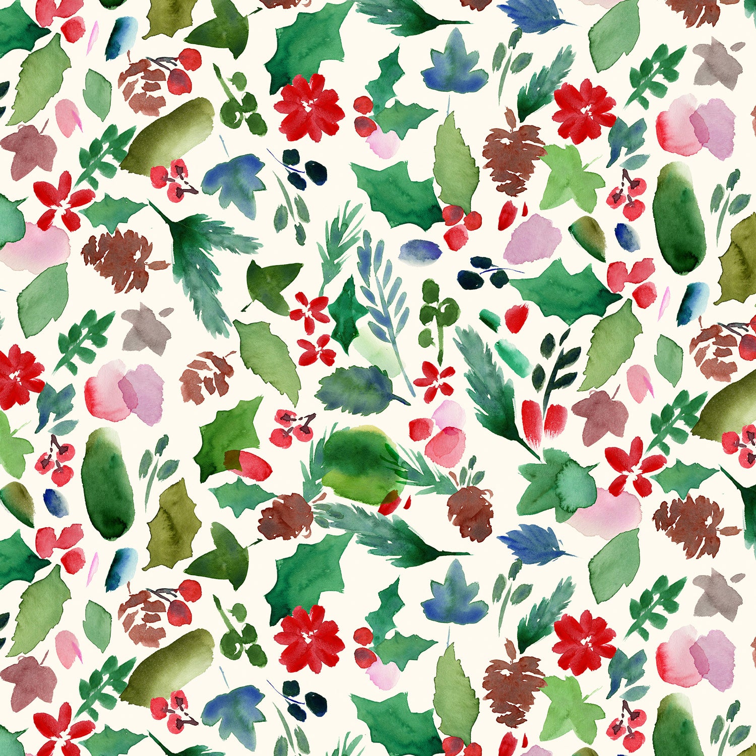 Festice Foliage Winter Wite, Merry Happy Christmas by Lewis & Irene