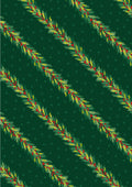 Spruce Garland on Green w/Gold Metallic Christmas in Bluebell Wood by Lewis and Irene