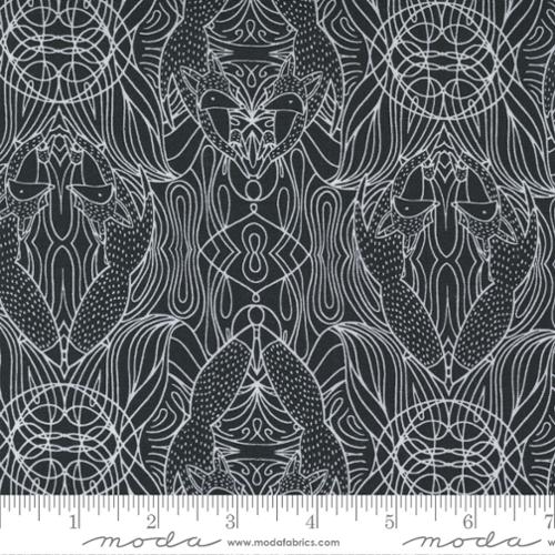 Nocturnal Hidden Foxes | Night by Gingiber for Moda