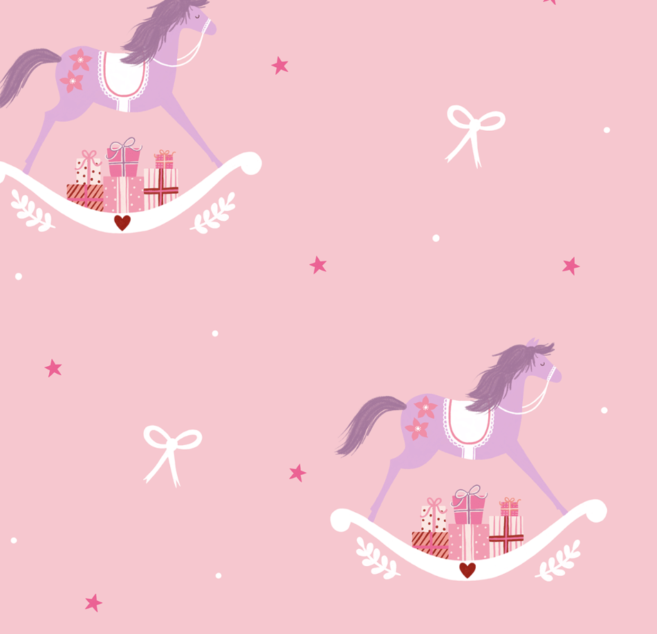 Joyful Rocking Horses by Mia Presley Fabric