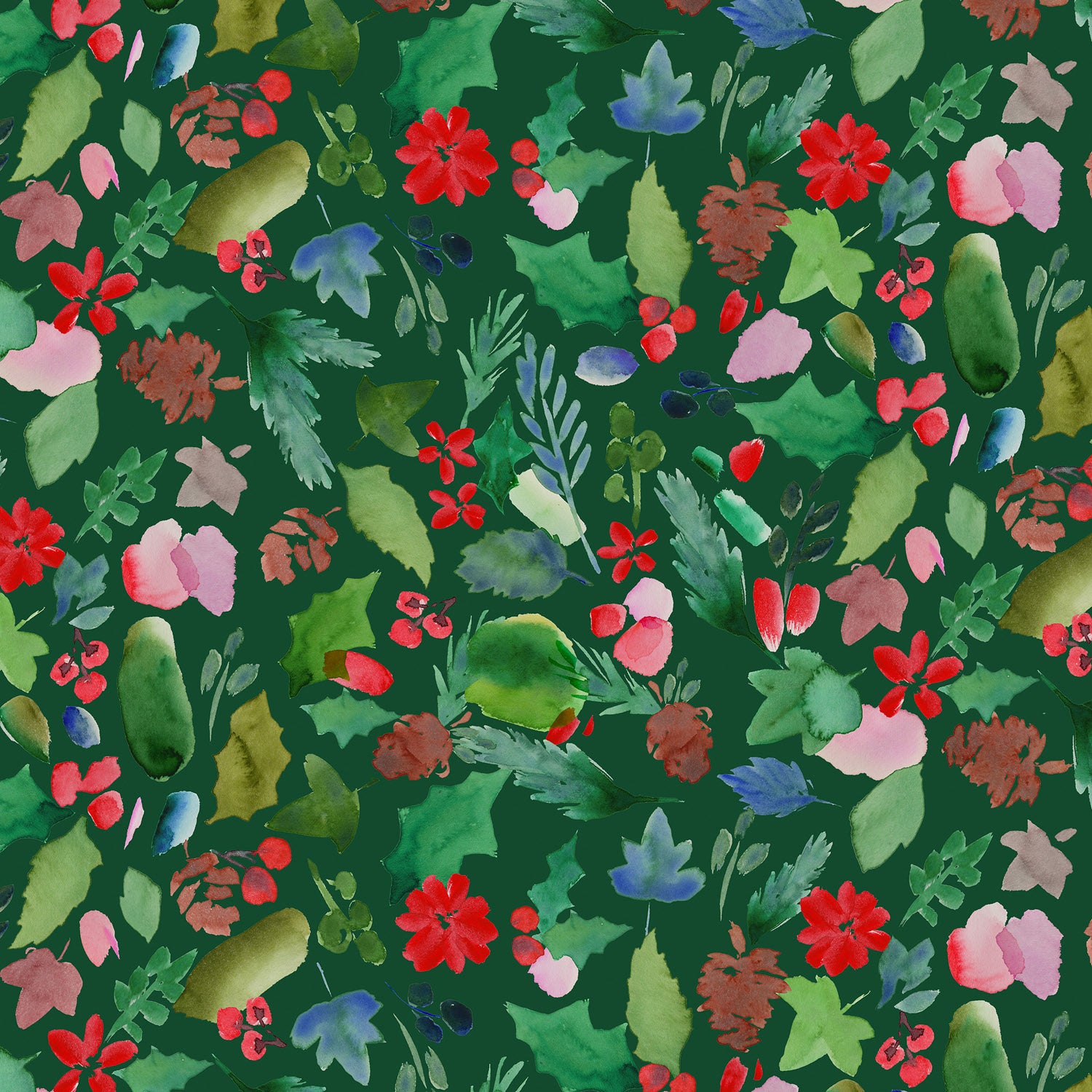 Festive Foliage Forest, Merry Happy Christmas by Lewis & Irene
