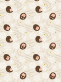Snowflake Hedgehogs on Cream w/Gold Metallic Christmas in Bluebell Wood by Lewis and Irene
