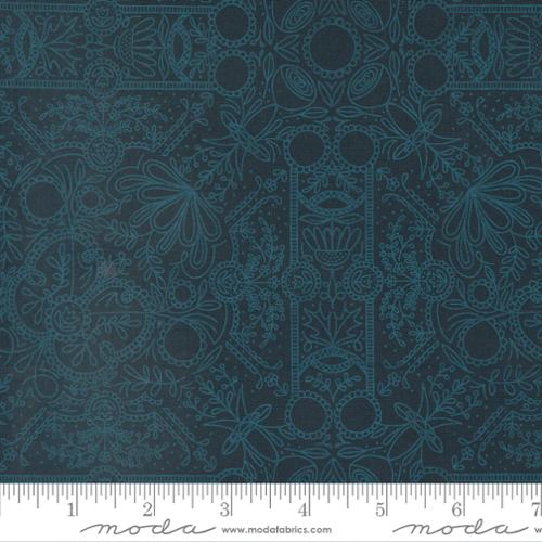 Quaint Cottage Lace Damask | Midnight by Gingiber for Moda