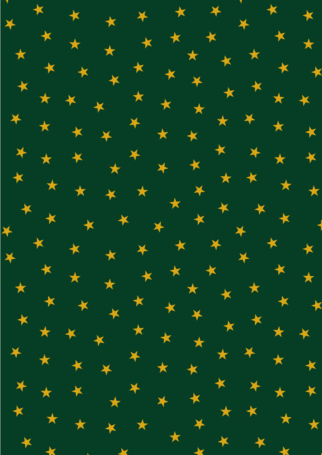 Gold Stars On Green w/Gold Metallic Christmas in Bluebell Wood by Lewis and Irene
