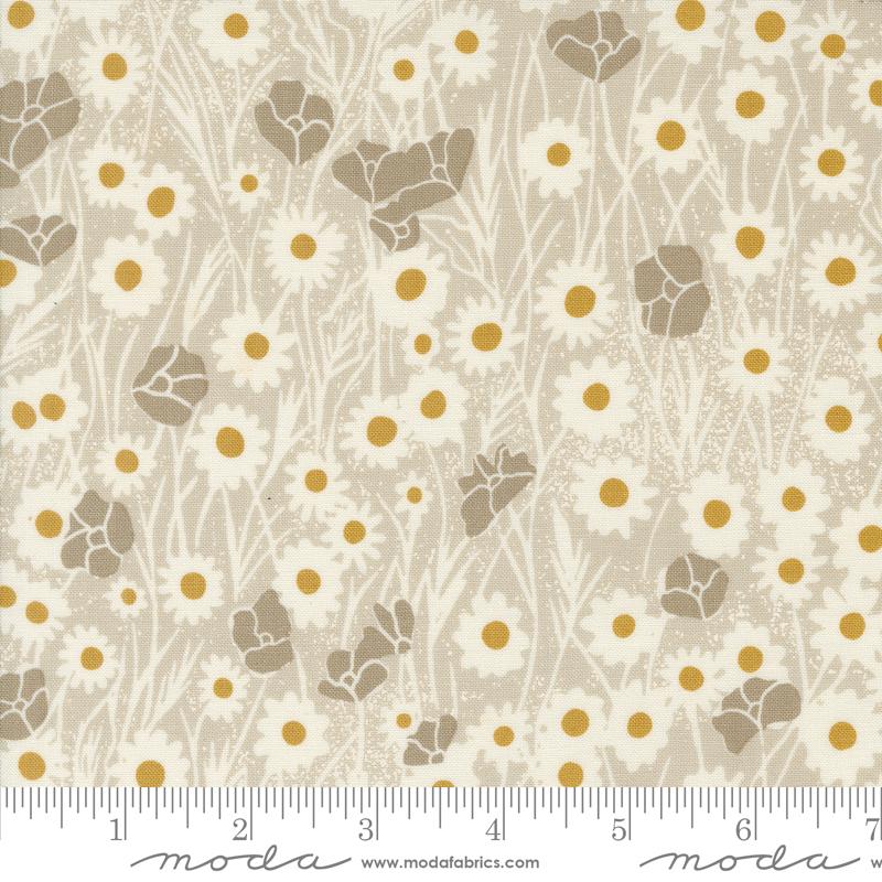 Poppy Field | Flax: Field of Flowers by Katherine Watson for Moda