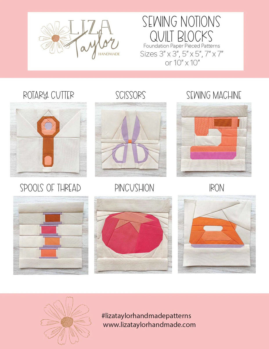 Liza Taylor Handmade Sewing Notions Quilt Blocks Pattern