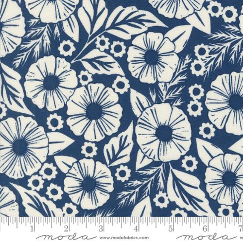 Field of Flowers: Flower Paper | Indigo Blue by Katherine Watson for Moda