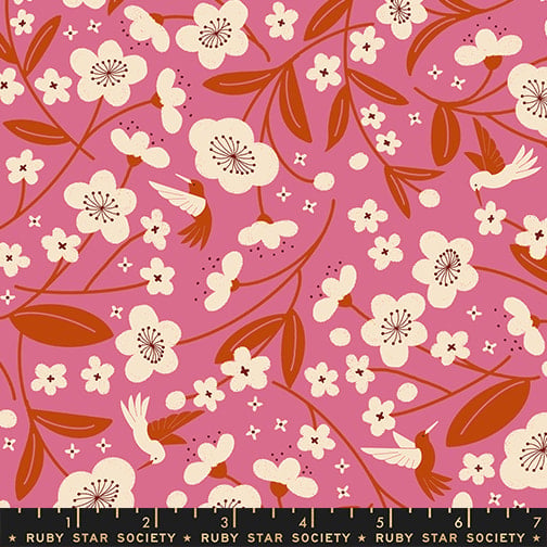 Persimmon Blossoms in Hibiscus, Persimmon, Ruby Star Society