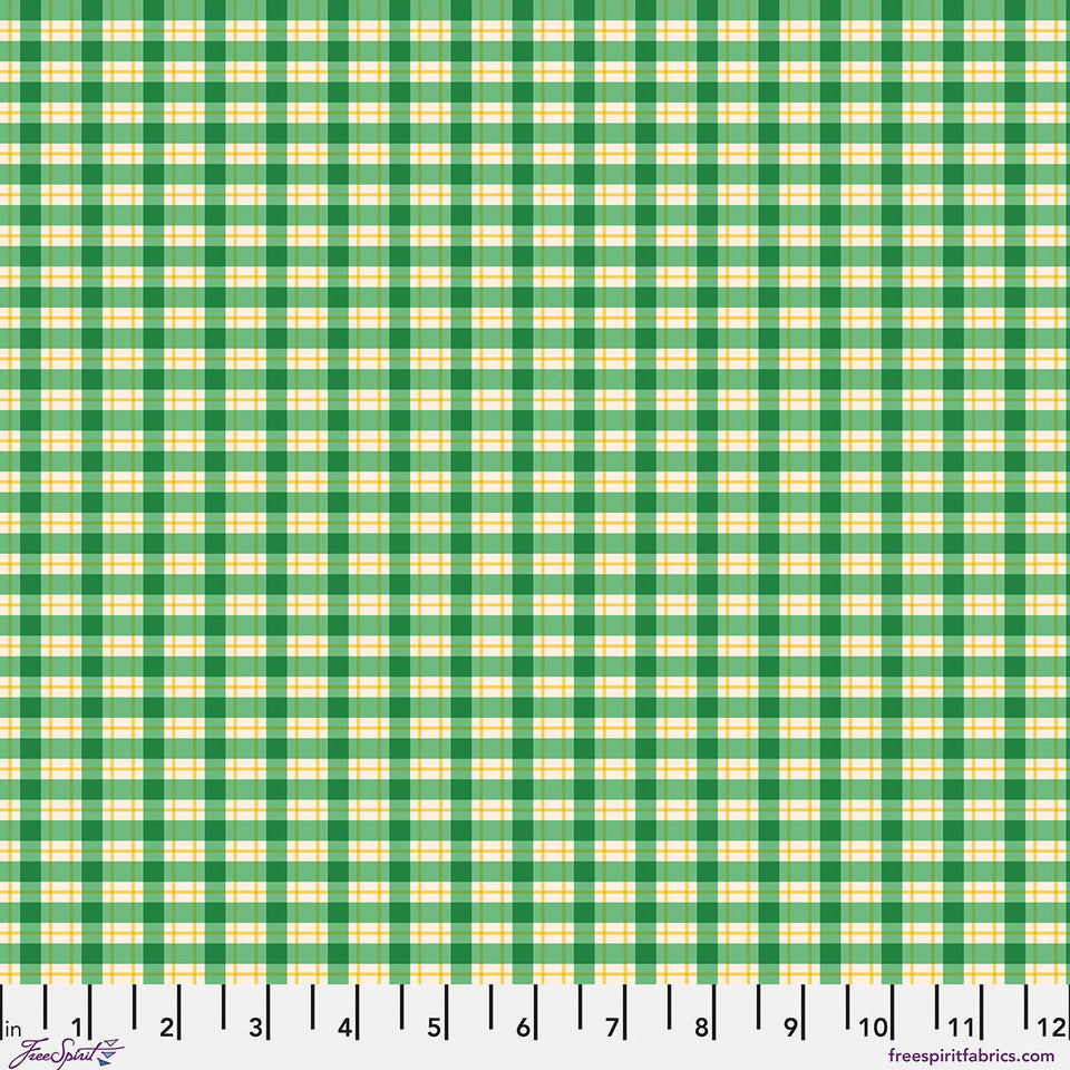 Chaperones Gingham Basil :Stannie and Lloyd by August Ellery for Freespirit