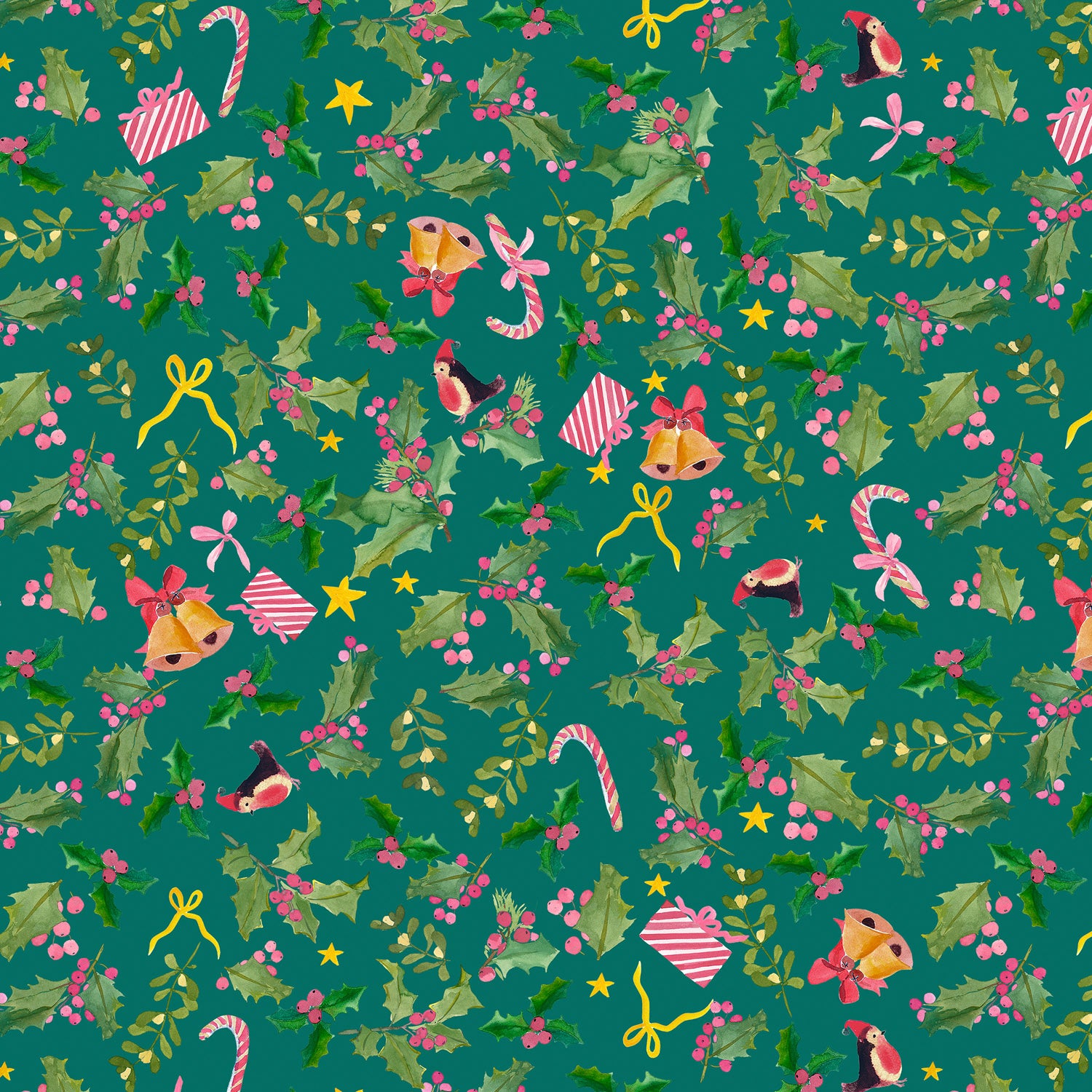 Holly Jolly in Pine, Merry Happy Christmas by Lewis & Irene