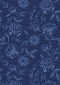 Rosemary Trail on Dark Blue, Porcelain & Sea Glass by Lewis and Irene