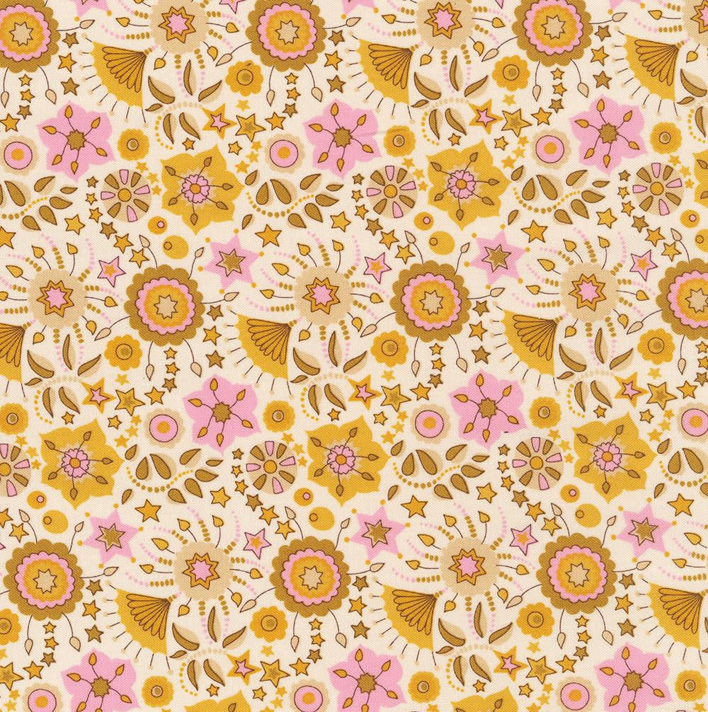 Festive Floral Gold/Pink, Summer Fair by Liberty Fabrics