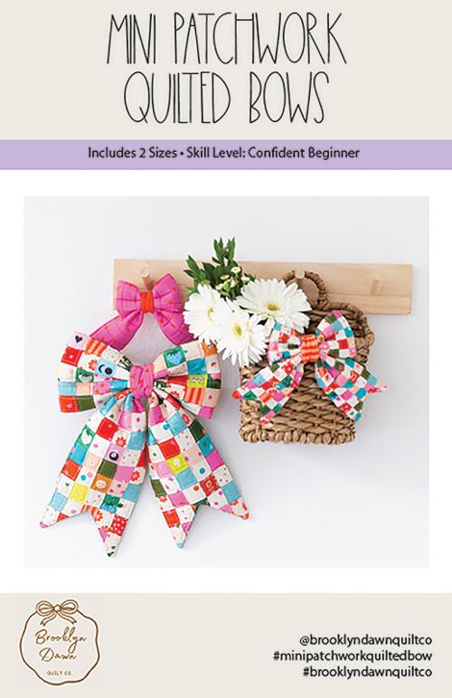 Mini Patchwork Quilted Bow Paper Pattern by Brooklyn Dawn Quilt Co.