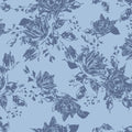 Vintage Roses Blue by Mia Presley Fabric