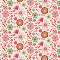 Festive Florals Red/Green Summer Fair by Liberty Fabrics