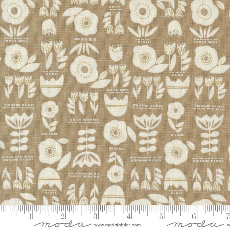 Folk & Lore: Posy Plot | Oatmeal by Fancy that Design House for Moda