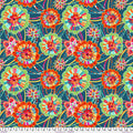 Rosettes in Blue : Festival by Odile Bailloeul for Freespirit