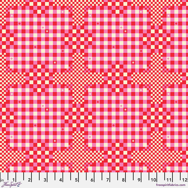 Gingham Checks Hot Pink :Market Days by Stacy Peterson for Freespirit