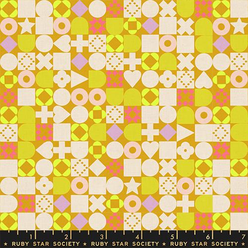 Cactus Blocked, Lofi Linens by Rashida Coleman-Hale for Ruby Star