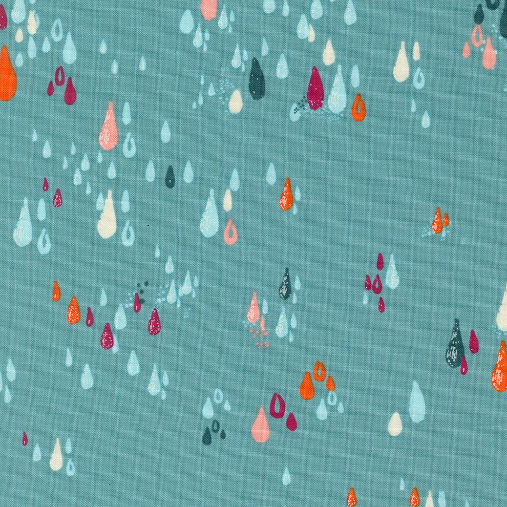 Things Above:  Raindrops| Teal by Fancy that Design House for Moda