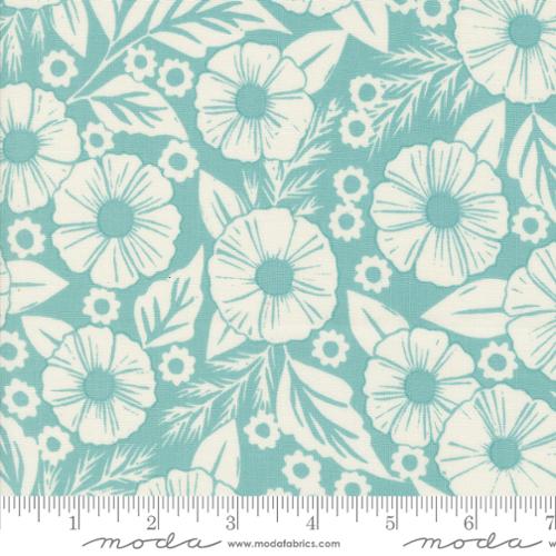 Field of Flowers: Flower Paper | Robin's Egg by Katherine Watson for Moda